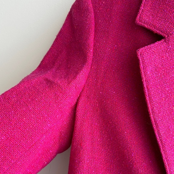Pendleton Women's Fuchsia Wool Blazer, Bright Pink Jacket, Size Large - Picture 10 of 16
